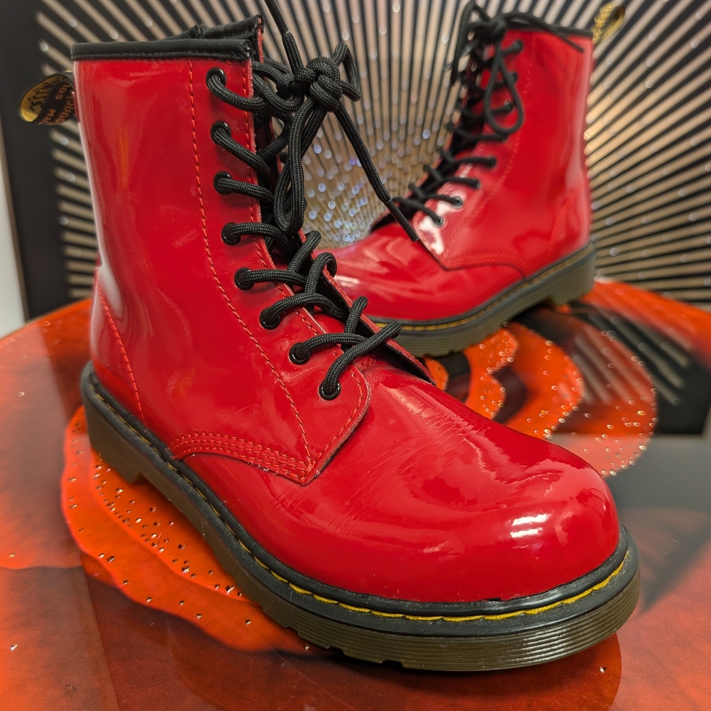 Dr. Martens Red Patent Leather Boots